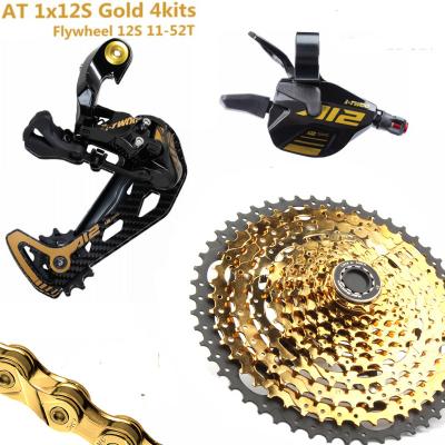 China Bicycle 12 Speed ​​Groupset 12s 11-52T Aluminum Cassette Clutch Ltwoo AT12 Derailleur Shift Chain 12S Gold Rear Groupset for sale