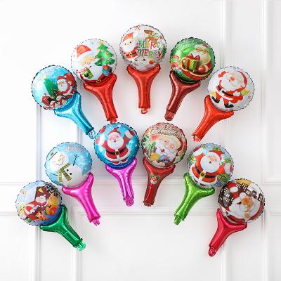 China New Cute Healthy Stem Stick Christmas Balloon Foil Hand Held Balloons Set Kids Toys Christmas Party Supplies Balloon for sale