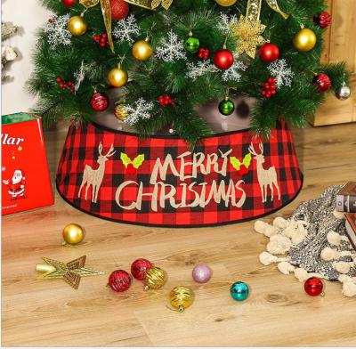 China Fabric 2021 New Design Home Christmas Tree Skirt Decorative Christmas Tree Stand Collar For Artificial Tree Covers for sale