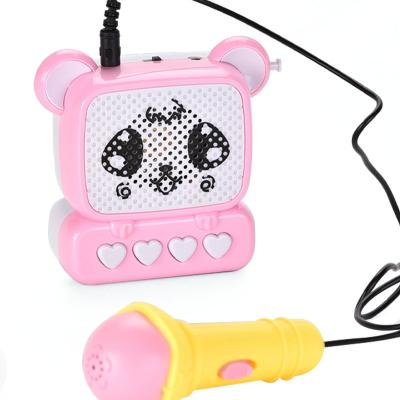 China Game Sing New Children's Cartoon Music Box Microphone Toys Set KtTV Portable Handheld Music Box With Microphone Toys For Kids for sale