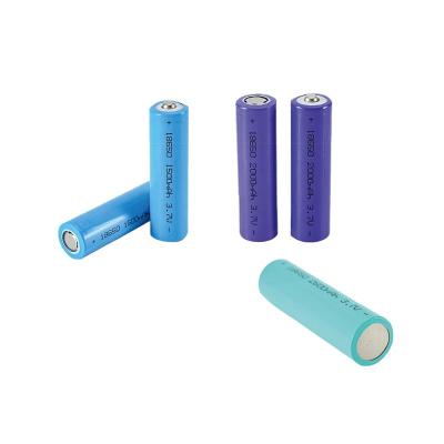 China Toys 18650 Charging Ion Battery Rechargeable Storage Batteries Electronic 3.7V 1800mAh 2000mAh 2200mAh Cylinder Lithium Batteries for sale