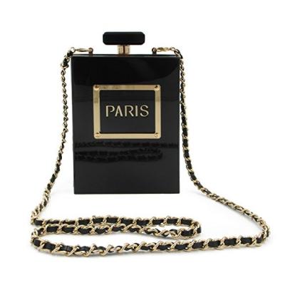 China High Quality Custom Women Clutch Bag Paris Perfume Design Fashion Evening Clutch Party Black Acrylic Purse Purse For Sale for sale