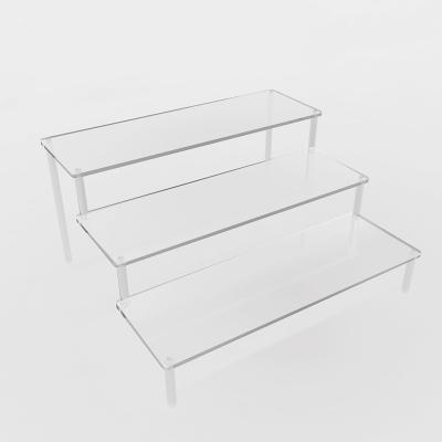 China Acrylic Shop Display Stand 2 Tier And 3 Tier Riser Display Riser For Small Figures Display Rack Tiered Risers For Conutertop Store for sale