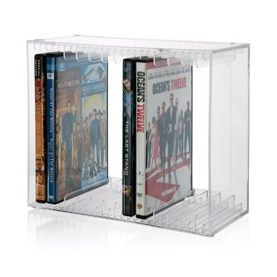 China Stackable Clear Acrylic CD Rack DVD Rack - Holds 14 Standard DVD Cases for sale