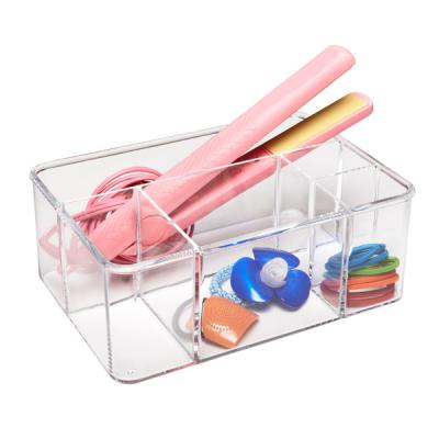 China Viable Wholesale Transparent Clear Acrylic Hair Care Organizer For Bathroom Or Cabinet Canvas Storage for sale