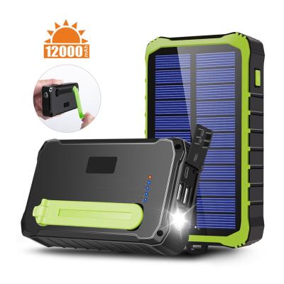 China Fast Charging Support Hand Crank Emergency Solar Power Phone Charger High Capacity 12000mAh Power Bank for sale