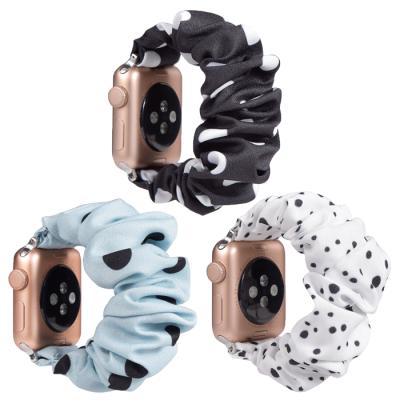 China 2020 Lightweight New Style Summer Polka Dot Scrunchie Watch Band Strap For Apple Watch Series 1 2 3 4 5 6 for sale