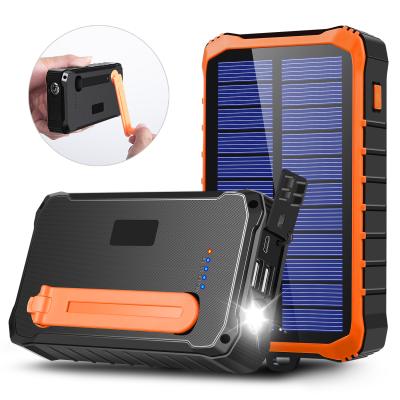 China Solar Panel Charging 12000mAh Dual High Capacity Portable Solar Generator Charger Portable USB Mobile Phone Power Bank for sale