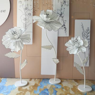 China Modern Simplicity Ornaments Wedding Props Large Artificial Flower 3 Piece Set Road Guide Wedding Decoration for sale