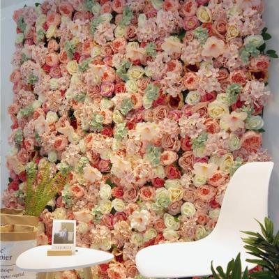 China Wedding Party Event Decoration Plant Outlet Excellent Miscanthus Wrap Fabric Flower Wall Wedding Reception Flower Back Wall for sale