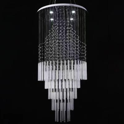 China Modern Pearl Crystal Curtain Chandelier Wedding Cavity Simplicity Wedding Stage Decoration Crystal Stage Background for sale