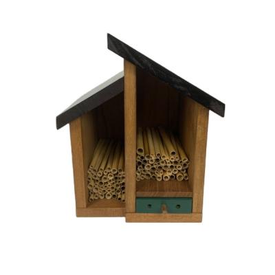 China Breathable Natural Wooden Insect Habitat House Bee Hotel Insect Room Animal Cages For Insect And Bee for sale