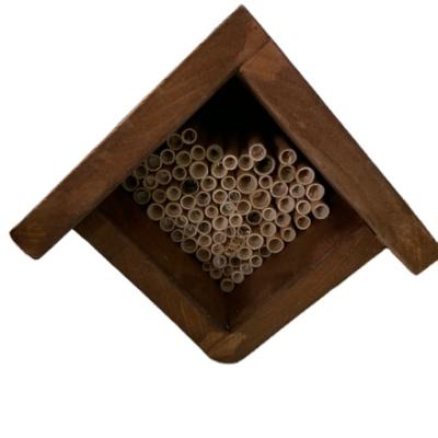 China Wooden Bee Nest Wooden House Beekeeping Industry Factory Nature Bee Tube Bamboo Bee Hotel for sale