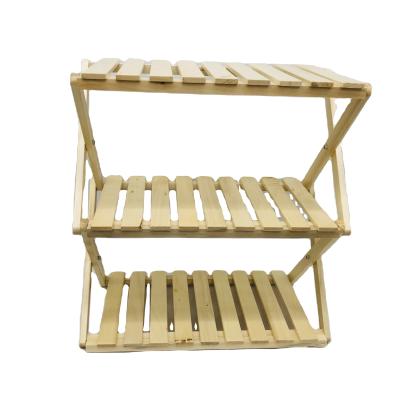 China 2021 new style poplar foldable multicunctional balcony flower stand shoe rack and indoor display stand for sale