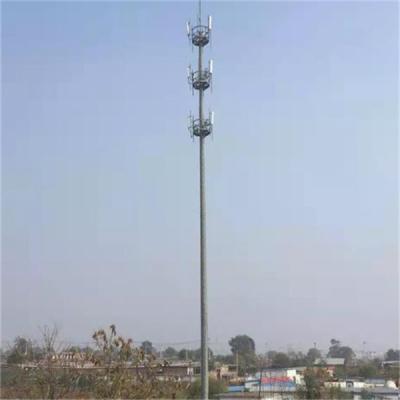 China Galvanized Steel Single Mast 30m Monopole Transmission Tower for sale