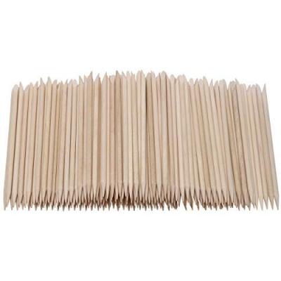 China Eco - Friendly And Non Toxic Nail Art Care Manicures Nail Tools Double Sided Orange Bamboo Sticks for sale