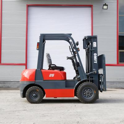 China 2.5 T Vierwiel Diesel Vorklift Truck Warehouse Vorklift voor Warehouse Operations Te koop