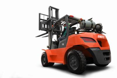 China 5ton/6ton/7ton Petrol Gasoline LPG Cushion Tire Forklift with Steel and Rubber Wheels for sale