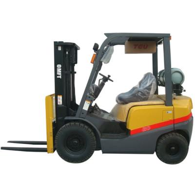 China Forklift with Clamp 2ton Tcm Model Omft Gas Gasoline LPG Propane Petrol Cushion Tyre for sale