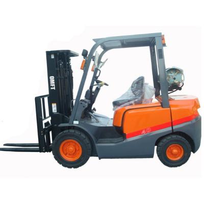 China Nissan Engine Forklift 4ton 4.5ton Gasoline/LPG 4500mm Triplex Full Free Height Mast Side Shift Solid Tyres for sale