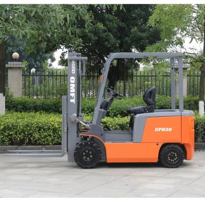 China 3m Two Stage Full Free Mast Duplex Full Free Mast Battery Forklift Truck 3ton Electric for sale