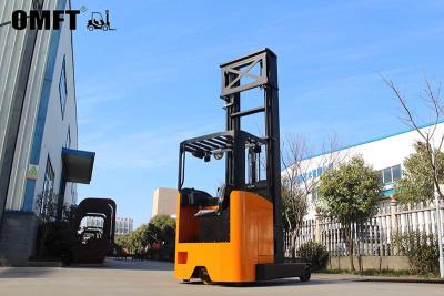 China 10km/H Travel Speed Electric Reach Forklift Truck 1600-2000kg 9000-12000mm 6m-12m for sale