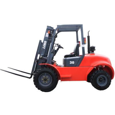 China Lift height 3000-7000mm 2.5ton Four 4wheel Drives Rough Terrain Forklift Side Shifter for sale