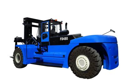 China Heavy Duty Diesel Vorklift Trucks 48t Interne verbranding Vorklift met staal en rubber Te koop