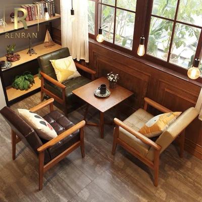 China Modern design Foshan supplier coffee shop hotel furniture used restaurant table and wooden chair set for sale