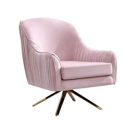 China Modern Design Italian Luxury Living Room Chair Sofa Furniture Velvet Fabric Swivel Chair Modern Single Leisure Chairs for sale