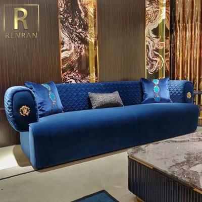 China Latest Style Design Living Room Furniture Hot Selling European Italian Fabric Sofa Luxury Sofa Sets for sale