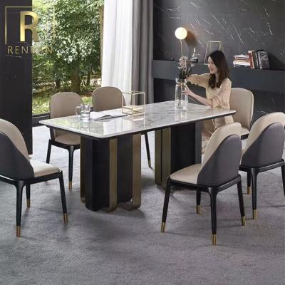 China Contemporary Italian Design Master Dining Room Furniture Sintered Stone Top Dining Table and Chair Set for sale