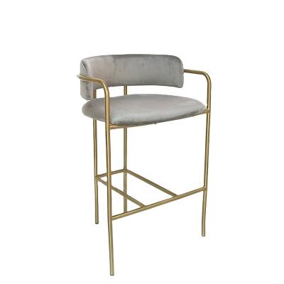 China Latest Italian Fancy Modern Gold Velvet Stainless Steel PU White Bar Furniture High Bar Chairs Bar Stools for sale