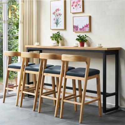 China Modern Commercial Popular Modern PU or Fabric Wood Bar Stool Bar Chairs for sale