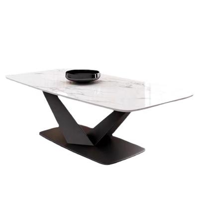 China Coffee table modern design industrial black and white metal coffee table minimalist center table for sale