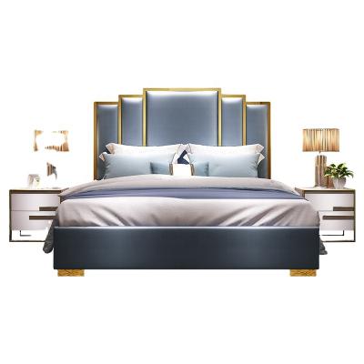 China Modern Leather Bed Modern Light Luxury Beds Designs 1.8m Double Bed Bedroom Furniture for sale