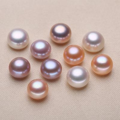 China Wholesale Genuine Freshwater Pearl 8-9mm Grade 3A 1/2 Half Hole Drilled Genuine Button Loose Pair Cultured Freshwater Pearl for sale