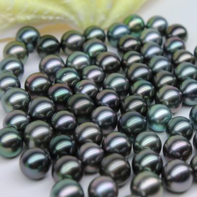 China Round Green Natural Pearl 3A Grade 10mm Natural Loose Pearl Tahitian Peacock Loose Tahitian Pearl Round Green Authentic Big Real Pearl Price for sale