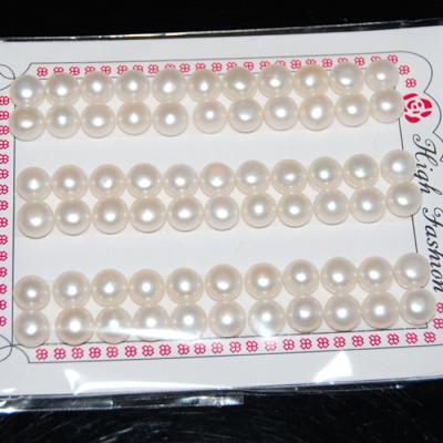 China PW24 7-8mm Natural Freshwater Freshwater Pearl Button Pearl PW24 7-8mm Half Drilled Natural Pearl for sale