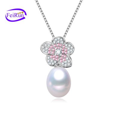 China FEIRUN 8mm Cute Nice Natural Top Quality Freshwater Drop 3A Pearl Pendant for sale