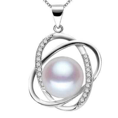 China Fashion Style Vintage Cultured Freshwater Button Shape Pearl 10-11mm Pearl 3A 925 Sterling Silver Pendant Jewelry for sale