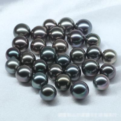 China Wholesale Large Size Loose Undrilled Pearl 3A 10-11mm Saltwater Half Drilled Peacock Black Tahitian Tahitian Blue Green Pearls for sale