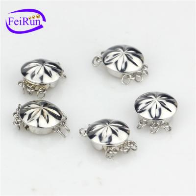 China FEIRUN 3rows quick release sterling silver clasp, sterling silver lobster clasp, jewelry screw clasp WWW427 for sale