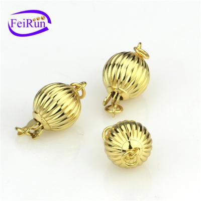 China FEIRUN 10mm gold color 925sterling silver clasp, slide clasp, baseball cap with metal clasp WWW424 for sale