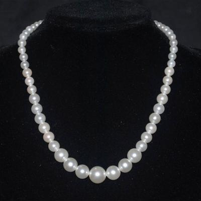 China The other large 8-12mm graduated artificial white south sea shell pearl necklace for sale