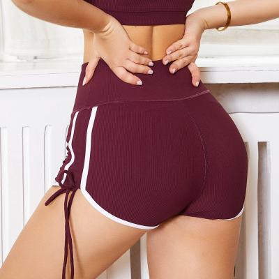 China Wholesale Hot Breathable High Quality Yoga Lift Butt Legging Stripe Butt Sale Short Pants Gaiters for sale