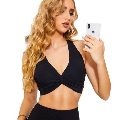 China 2022 New arrival fitness yoga bra top yoga wear gym sports breathable yoga crop top for sale