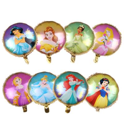 China Foil Foil Balloons Birthday Party Decorations Advertising Movie Character Cartoon Round Princess Foil Balloons 18inch for sale