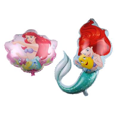 China Party Set Party Set Princess Mermaid Foil Shell Balloons Movie Character Cartoon Birthday Party Decorations for sale