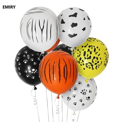 China 12 Inch High Quality Cartoon Animal Festival Stuff Printing Latex Balloons Dog Leopard Tiger Pattern Balloons For Party Decorations for sale